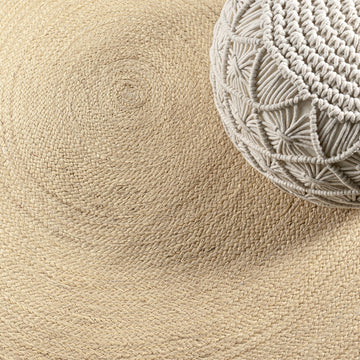 Zara Braided Coastal Cottage Round Jute Round Rug